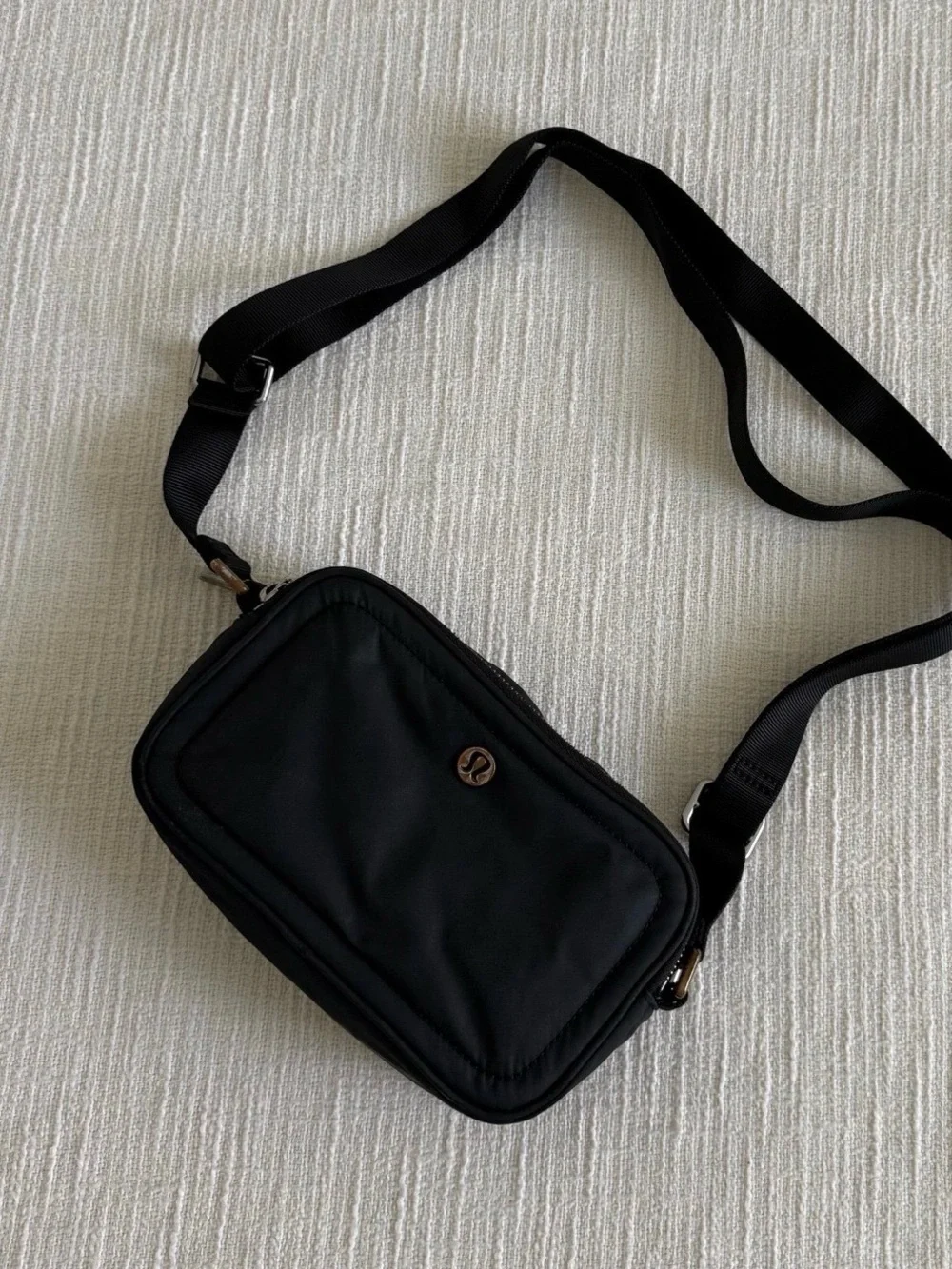 lululemon athletica Black Nylon Crossbody Bag